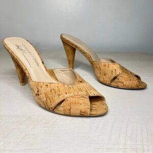 Pliner Feigel Cork Mule Heels